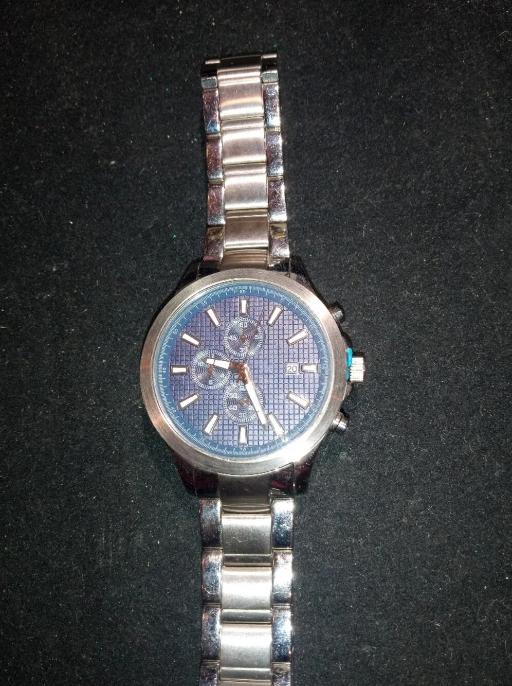 Silpada Silver Stainless Steel Watch with Blue Dial